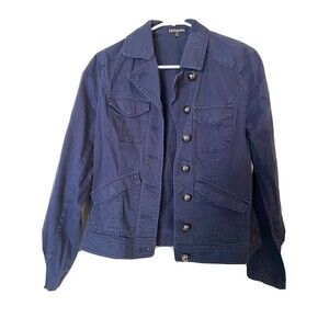 Express Women's Lightweight Button Front Jacket Navy Blue Small